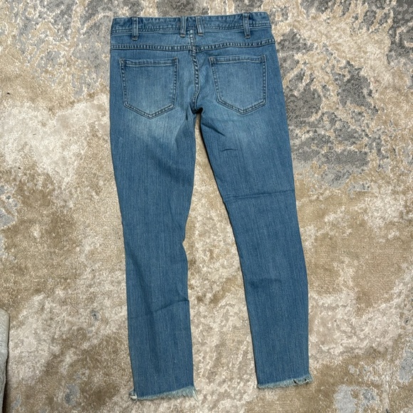Free people distressed skinny jeans raw hem 25 - Picture 6 of 7